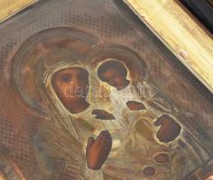 Ikon -Tichvini Istenanya a gyermek Jézussal. Orosz, 19 /20. század fordulója, tempera, fa, aranyozot...