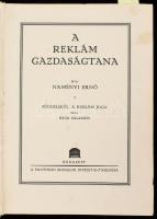 Naményi Ernő: A reklám gazdaságtana. Bp., Pantheon. Kiadói egészvászon kötős, hiányos mellékletek, k...