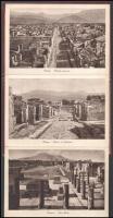 cca 1920-1930 Ricordo di Pompei, leporello 32 fekete-fehér fotóval. Kopott borítóval