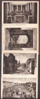 cca 1920-1930 Ricordo di Pompei, leporello 32 fekete-fehér fotóval. Kopott borítóval