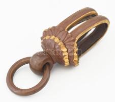 Haikan. cca 1938-1945, II. világháborús japán Gunto Katana tiszti kard övrögzítő része, réz, bőr, be...