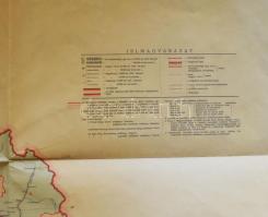 1942 Magyarország közigazgatási térképe, 1:500 000, két részből álló térkép a visszatért területekke...