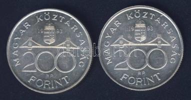 1993. 200Ft Ag "MNB" (2x) T:BU,2