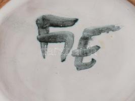 Fórizsné Sárai Erzsébet: Kaspó. Jelzett, kopással, d: 14,5 cm, m: 11 cm