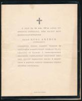 cca 1920-1921 Buol Artúr a lengyel hadsereg kötelékében szolgáló lovas tüzér alezredes gyászmiséjének meghívója.