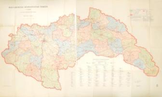 1943 Magyarország Közigazgatási Térképe, 1:500 000, M. Kir. Térképészeti Intézet, 2 db térkép, szakadásokkal