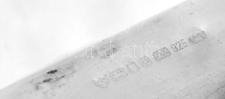 Ezüst(Ag) névjegykártyatartó tárca, monogramos, jelzett, 9×5,5 cm, nettó: 67 g