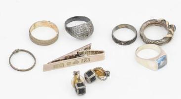 Ezüst(Ag) vegyes ékszercsomag tétel, jelzéssel és jelzés nélkül, bruttó: 63 g