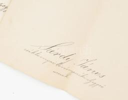 cca 1888-1889 Sárdi János bíró, Kézdi-Kovács László festőművész, műkritikus nászurának küldött 2 db ...