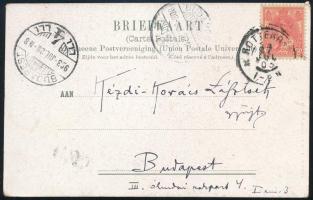 1903 Kézdi-Kovács László festőművész, műkritikus autográf humoros sorai, családjának Rotterdamból kü...