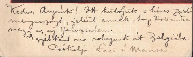 1903 Kézdi-Kovács László festőművész, műkritikus autográf sorai, édesanyjának Rotterdamból küldött, ...