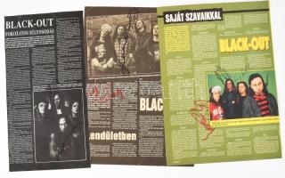 Black-Out tagjainak aláírásai, 3 db róluk szóló cikken.