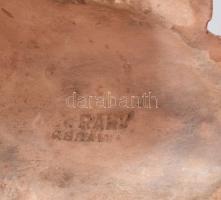 Dr. Rank Rezső: Art deco női fali dísz. Kerámia, cca 1920, jelzett, mázkopásokkal, 20x15 cm