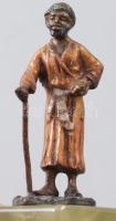Napkeleti bölcs. Festett bronz figura, ónix talpon, m: 7 cm