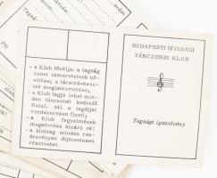 cca 1965 Budapesti Ifjúsági Tánczenei Klub kitöltetlen tagsági igazolványai, kb. 40 db
