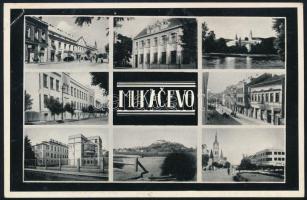 cca 1938 Munkácsot ábrázoló képeslap, "Munkács visszatért" bélyegzésekkel