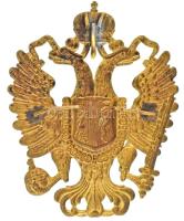 Ausztria DN a Habsburg-ház címerét ábrázoló, nagyméretű K.U.K. katonai Cu sapkajelvény (~95x75mm) T:...