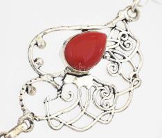 Ezüst (Ag) nyakék, szintetikus kövekkel, jelzett, bruttó: 40g