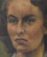 Jelzés nélkül, XX. sz. közepe: Fiatal hölgy portréja. Olaj, vászon, kissé sérült, 48×41 cm