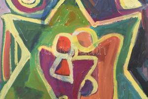 Csepeli Németh Miklós (1934-2012): Pár, 1987. Olaj, karton, jelezve jobbra középen. Sarkaiban kissé ...