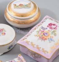 9 darab német és cseh bonbonier, klf méretben, jelzett, közte szép darabokkal