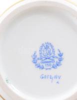 Herendi Apponyi zöld mintás bonbonier, jelzett, hibátlan, rózsa fogóval, d: 9,5 cm