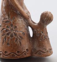 Homolya kerámia 2 darab tárgy: Anya gyermekével és gyertyatartó. Jelzett, gyertyatartó füle sérült, ...