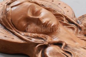 Mária a kisdeddel. Fali kegytárgy, kis kopással, m: 26 cm