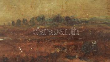 Herman Lipót (1884-1972): Alföldi táj. Olaj, karton. Jelezve jobbra lent. 22x32 cm