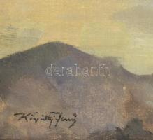 Kárpáthy Jenő (1870-1950): Tengeri látkép. Olaj, vászon, jelzett, dekoratív keretben 33x48 cm