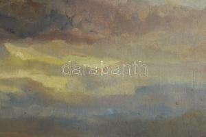 Kárpáthy Jenő (1870-1950): Tengeri látkép. Olaj, vászon, jelzett, dekoratív keretben 33x48 cm