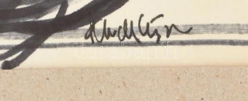 Khell Csörsz: Öt sört. Vegyes technika, papír, jelzett, paszpartuban 21x30 cm