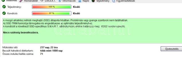 Használt Crucial MX500 1000GB SATA 6Gb/s SSD 2,5"
HDSentinel:100/97