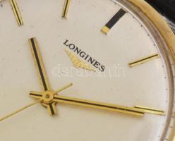 Longines 14K arany (Au) vintage kézi felhúzós karóra. szép számlappal, bőr szíjjal, működő, jó állap...