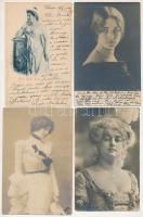 42 db RÉGI zsáner képeslap vegyes minőségbe: hölgyek és színésznők / 42 pre-1945 motive postcards in mixed quality: ladies and actresses