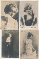 9 db RÉGI magyar színésznő képeslap vegyes minőségben / 9 pre-1945 postcards of Hungarian actresses, mixed quality