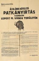 1947 Ujpest patkányirtás nagy méretű plakát 61x86 cm Hajtva