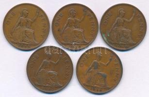 Nagy-Britannia 1944-1948. 1p bronz "VI. György" (5xklf) T:VF
United Kingdom 1944-1948. 1 ...