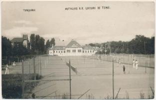 1929 Temesvár, Timisoara; Autoclub R. R. Locuri de Tenis / teniszpályák teniszezőkkel / tennis courts with players. photo (EK)