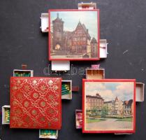 3 db külföldi gyufás díszdoboz, 12 gyufával és tartalommal