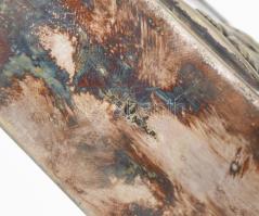 Jugendstil szalvétatartó, ezüstözött fém, jelzett, 14x10 cm