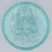 Cseh türkiz színezésű kínáló, cca 1970 designer: Jiri Brabec. Jelzés nélkül, kis kopással, d: 22 cm,...