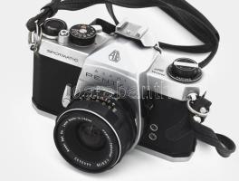 cca 1965-1975 Asahi Pentax Spotmatic japán gyártmányú fényképezőgép, 35mm filmformátum, Super-Takuma...