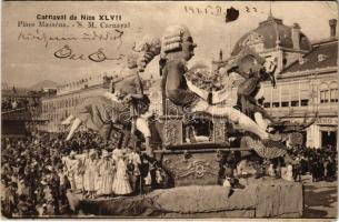 1925 Nice, Nizza; Carnaval de Nice XLVII, Place Massena, S.M. Carnaval / carnival (EK)