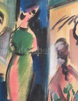 Hetényi Tibor (1891-1977): Női akt. Tempera, papír, jelzés nélkül, kartonra kasírozva, 61x42 cm