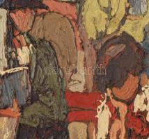 Muray jelzéssel: Madame-ok, 1964. Olaj, farost, fakeretben. 45x60 cm