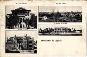 1911 Konya, Konia; LEcole Idadie, Lhopital, LEcole de droit / schools, hospital (cut)
