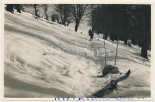 1938 Retyezát, Retezat; síelők, téli sport / skiers, winter sport. Foto Horváth (Hateg) photo
