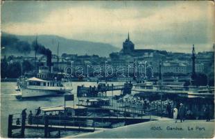 1930 Genf, Geneve; Port, steamship (small tear)