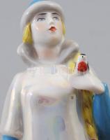 Lengyel nő télen figura. Jelzett, hibátlan, m: 22 cm